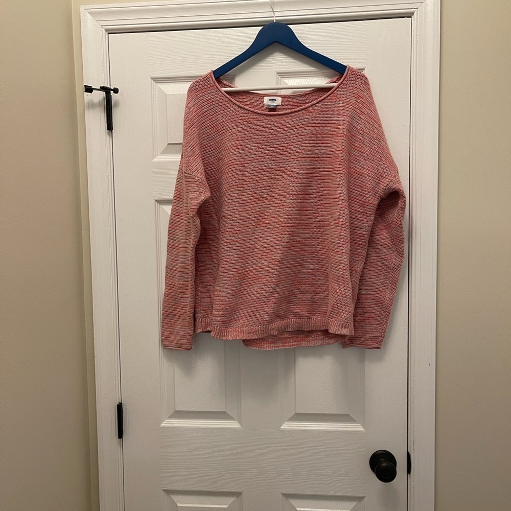 Old Navy Women's Coral Striped Sweater - Picture 8 of 8